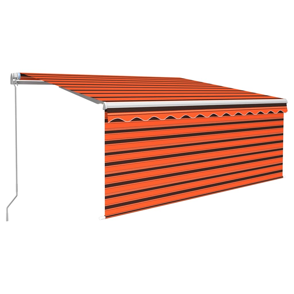 Vidaxl luifel handmatig uittrekbaar rolgordijn 3,5x2,5 m oranje bruin