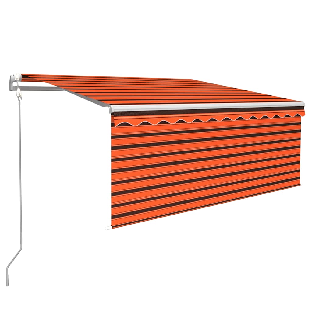 Vidaxl luifel automatisch uittrekbaar rolgordijn 3,5x2,5m oranje bruin