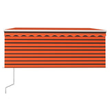 Vidaxl luifel met rolgordijn, led en windsensor 3,5x2,5 m oranje bruin