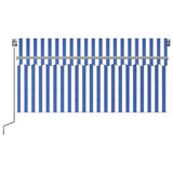 VidaXL Luifel handmatig uittrekbaar met rolgordijn 3x2,5 m blauw wit