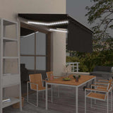 Vidaxl luifel automatisch met gordijn led windsensor 3x2,5 m antraciet