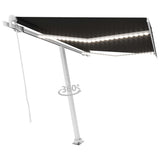VidaXL Luifel handmatig uittrekbaar met LED 300x250 cm antracietkleur
