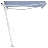 VidaXL Luifel vrijstaand handmatig uittrekbaar 350x250 cm blauw en wit