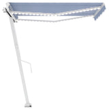 VidaXL Luifel handmatig uittrekbaar met LED 350x250 cm blauw en wit