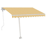 VidaXL Luifel vrijstaand automatisch 350x250 cm geel en wit