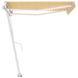 VidaXL Luifel automatisch met LED en windsensor 350x250 cm geel en wit
