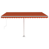 VidaXL Luifel handmatig uittrekbaar met LED 450x300 cm oranje en bruin
