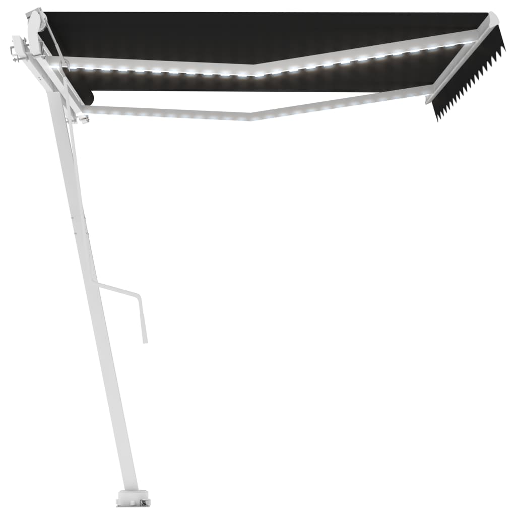 VidaXL Luifel automatisch met LED en windsensor 450x300 cm antraciet