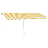 VidaXL Luifel handmatig uittrekbaar met LED 500x300 cm geel en wit