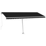 VidaXL Luifel handmatig uittrekbaar met LED 500x300 cm antracietkleur