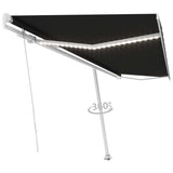 VidaXL Luifel handmatig uittrekbaar met LED 500x300 cm antracietkleur