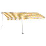 VidaXL Luifel automatisch met LED en windsensor 500x300 cm geel en wit