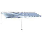 VidaXL Luifel handmatig uittrekbaar met LED 600x300 cm blauw en wit