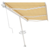 VidaXL Luifel vrijstaand automatisch 600x300 cm geel en wit