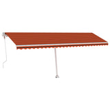 VidaXL Luifel automatisch met LED windsensor 600x300 cm oranje bruin