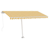 VidaXL Luifel vrijstaand handmatig uittrekbaar 400x350 cm geel en wit