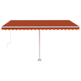 VidaXL Luifel vrijstaand handmatig uittrekbaar 400x350 cm oranje bruin