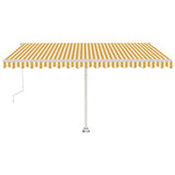 VidaXL Luifel vrijstaand automatisch 400x350 cm geel en wit