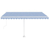 VidaXL Luifel automatisch met LED en windsensor 400x350 cm blauw wit