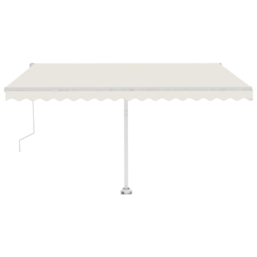 VidaXL Luifel automatisch met LED en windsensor 400x350 cm crèmekleur