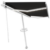 VidaXL Luifel automatisch met LED en windsensor 400x350 cm antraciet