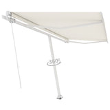 VidaXL Luifel vrijstaand handmatig uittrekbaar 450x350 cm crèmekleurig
