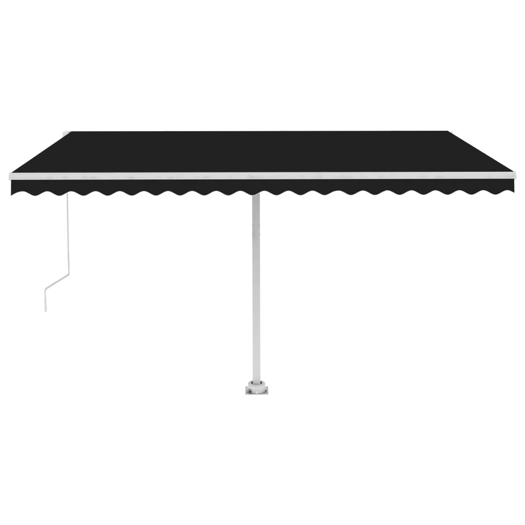 VidaXL Luifel vrijstaand handmatig uittrekbaar 450x350 cm antraciet