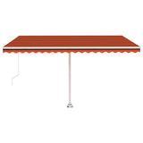 VidaXL Luifel vrijstaand handmatig uittrekbaar 450x350 cm oranje bruin