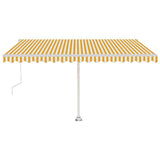 VidaXL Luifel vrijstaand automatisch 450x350 cm geel en wit