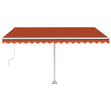 VidaXL Luifel automatisch met LED windsensor 450x350 cm oranje bruin