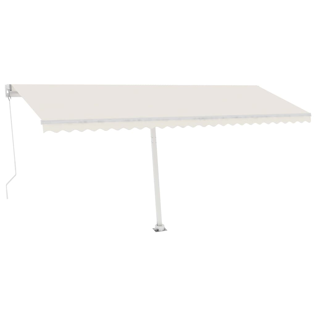 VidaXL Luifel vrijstaand handmatig uittrekbaar 500x350 cm crèmekleurig