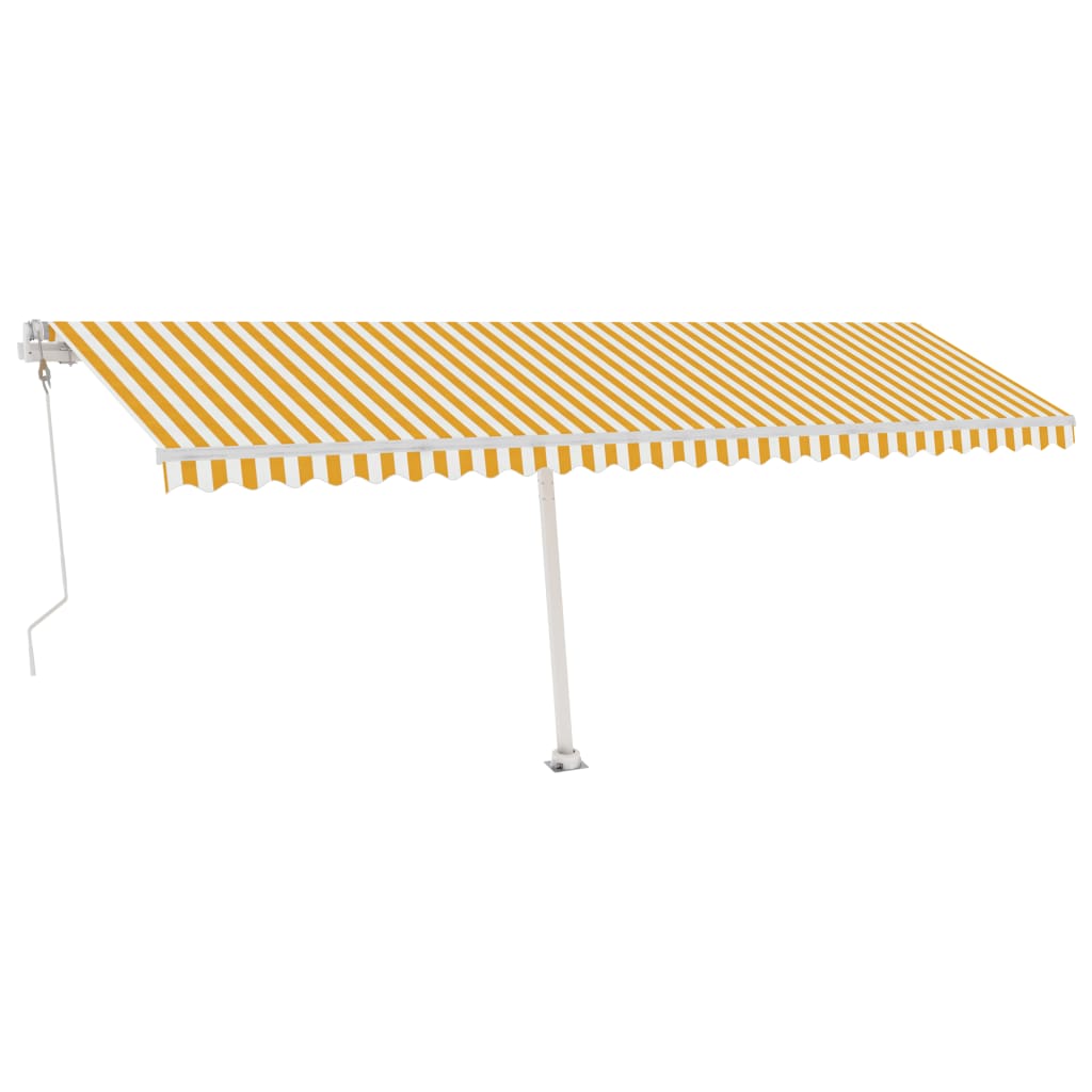 VidaXL Luifel vrijstaand automatisch 600x350 cm geel en wit