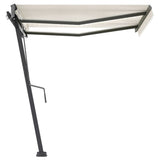 VidaXL Luifel handmatig uittrekbaar met LED 300x250 cm crèmekleurig