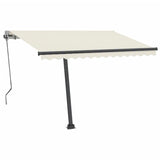 VidaXL Luifel automatisch met LED en windsensor 300x250 cm crèmekleur