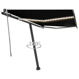 VidaXL Luifel automatisch met LED en windsensor 300x250 cm antraciet
