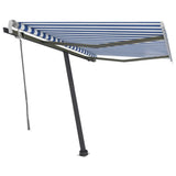 VidaXL Luifel vrijstaand handmatig uittrekbaar 350x250 cm blauw en wit