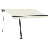 VidaXL Luifel vrijstaand handmatig uittrekbaar 350x250 cm crèmekleurig