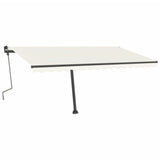 VidaXL Luifel handmatig uittrekbaar met LED 400x300 cm crèmekleurig