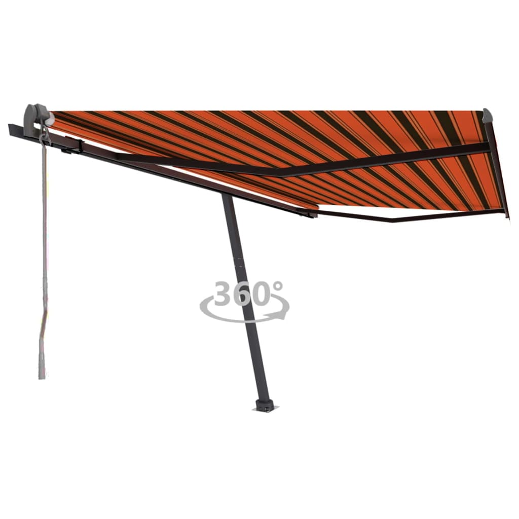 VidaXL Luifel vrijstaand automatisch 400x300 cm oranje en bruin