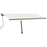 VidaXL Luifel handmatig uittrekbaar met LED 450x300 cm crèmekleurig