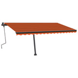 VidaXL Luifel handmatig uittrekbaar met LED 450x300 cm oranje en bruin
