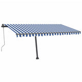 VidaXL Luifel vrijstaand automatisch 450x300 cm blauw en wit