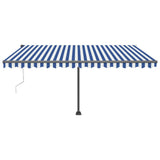 VidaXL Luifel vrijstaand automatisch 450x300 cm blauw en wit