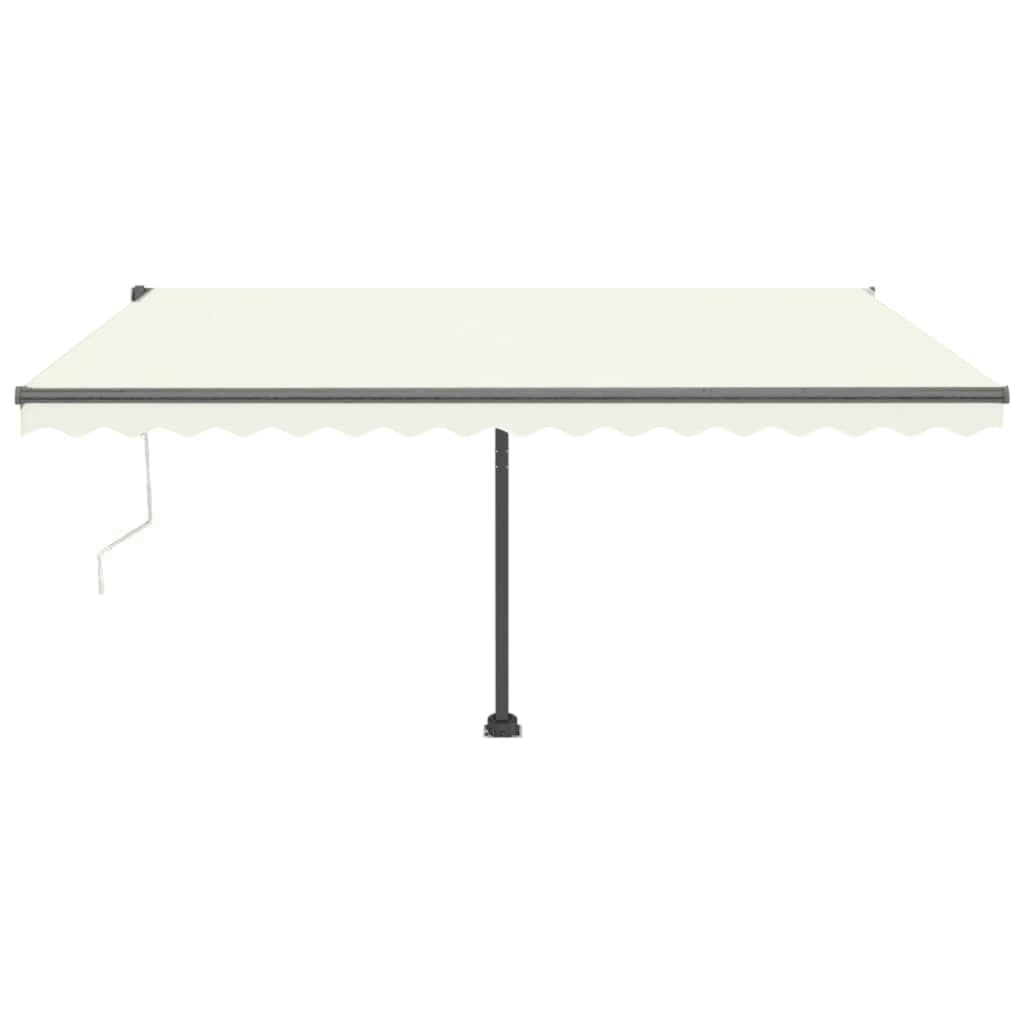 VidaXL Luifel automatisch met LED en windsensor 450x300 cm crèmekleur