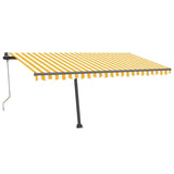VidaXL Luifel automatisch met LED en windsensor 450x300 cm geel en wit