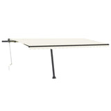 VidaXL Luifel automatisch met LED en windsensor 500x300 cm crèmekleur
