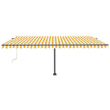 VidaXL Luifel automatisch met LED en windsensor 500x300 cm geel en wit