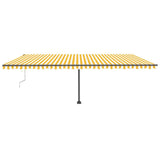 VidaXL Luifel automatisch met LED en windsensor 600x300 cm geel en wit