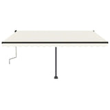 VidaXL Luifel vrijstaand handmatig uittrekbaar 400x350 cm crèmekleurig