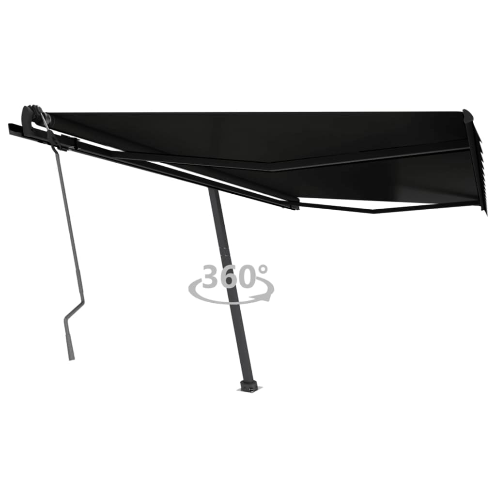 VidaXL Luifel vrijstaand handmatig uittrekbaar 400x350 cm antraciet
